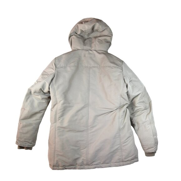 Uniqlo Ultra Warm Hybrid Down Coat Brown/Khaki/Beige Winter Jacket Large - Picture 2 of 12